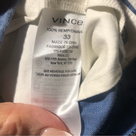 Vince Lightweight Hemp walking shorts medium blue linen look size 33 - Picture 5 of 6